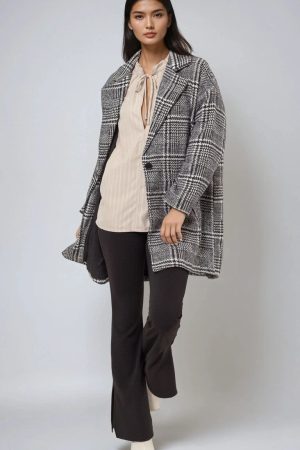 Glen Plaid Oversized Coat