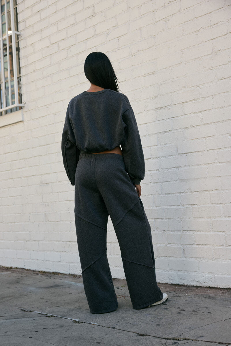 Exposed-Seam Wide-Leg Joggers - Image 2