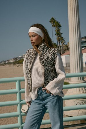 Leopard Print Zip-Front Vest