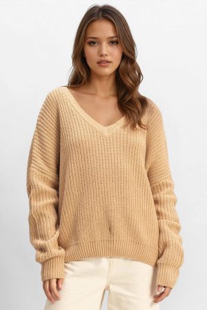 V-Neck Knit Sweater