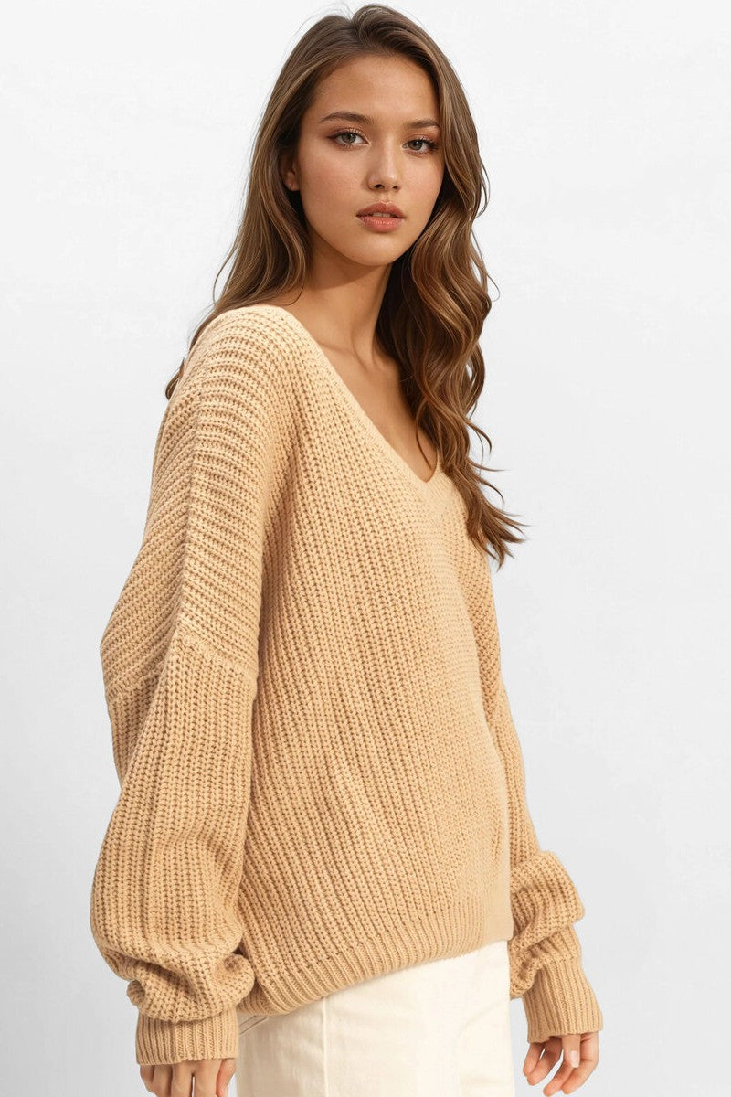 V-Neck Knit Sweater - Image 3