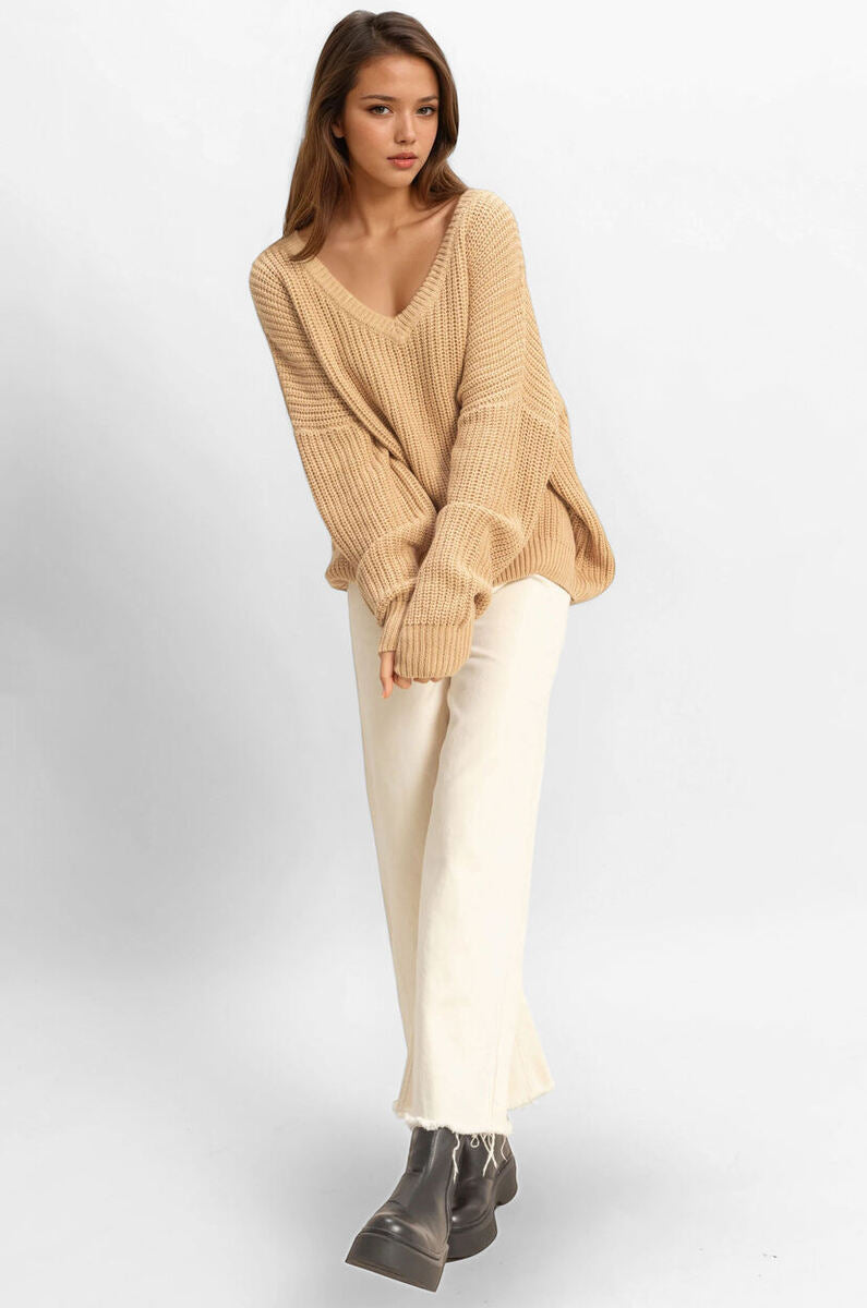 V-Neck Knit Sweater - Image 2
