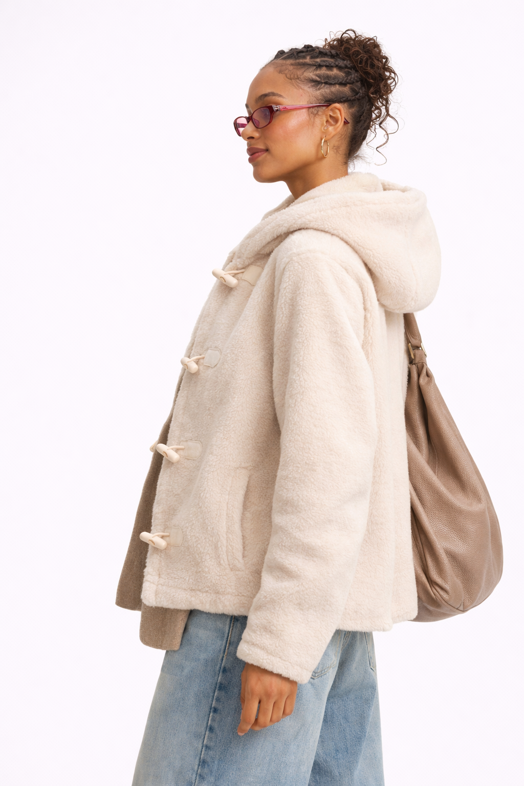 Hooded Sherpa Toggle Jacket - Image 2