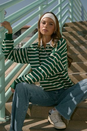 Striped Oversized Rugby Shirt