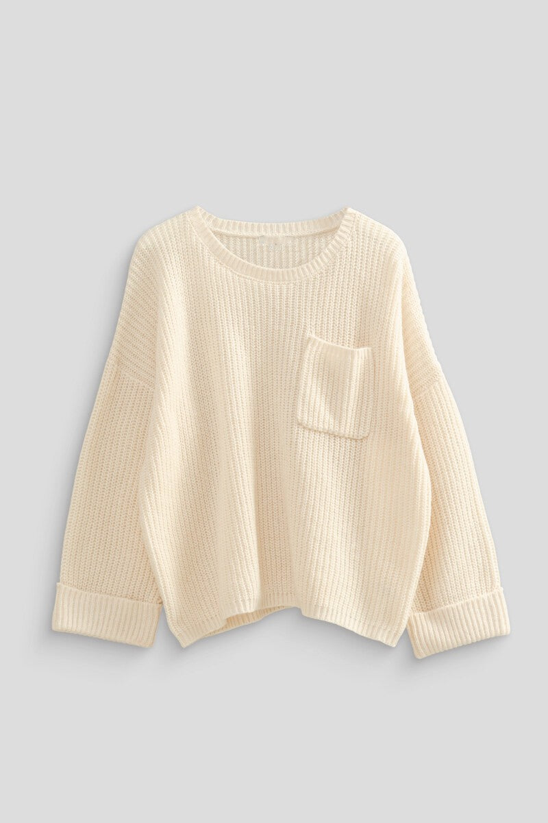 Oversized Patch Pocket Sweater - Image 6
