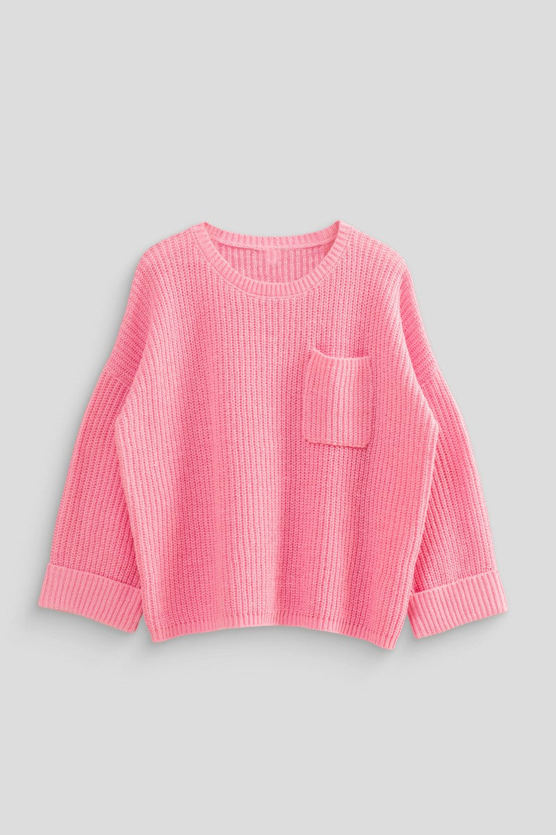 Oversized Patch Pocket Sweater - Image 3
