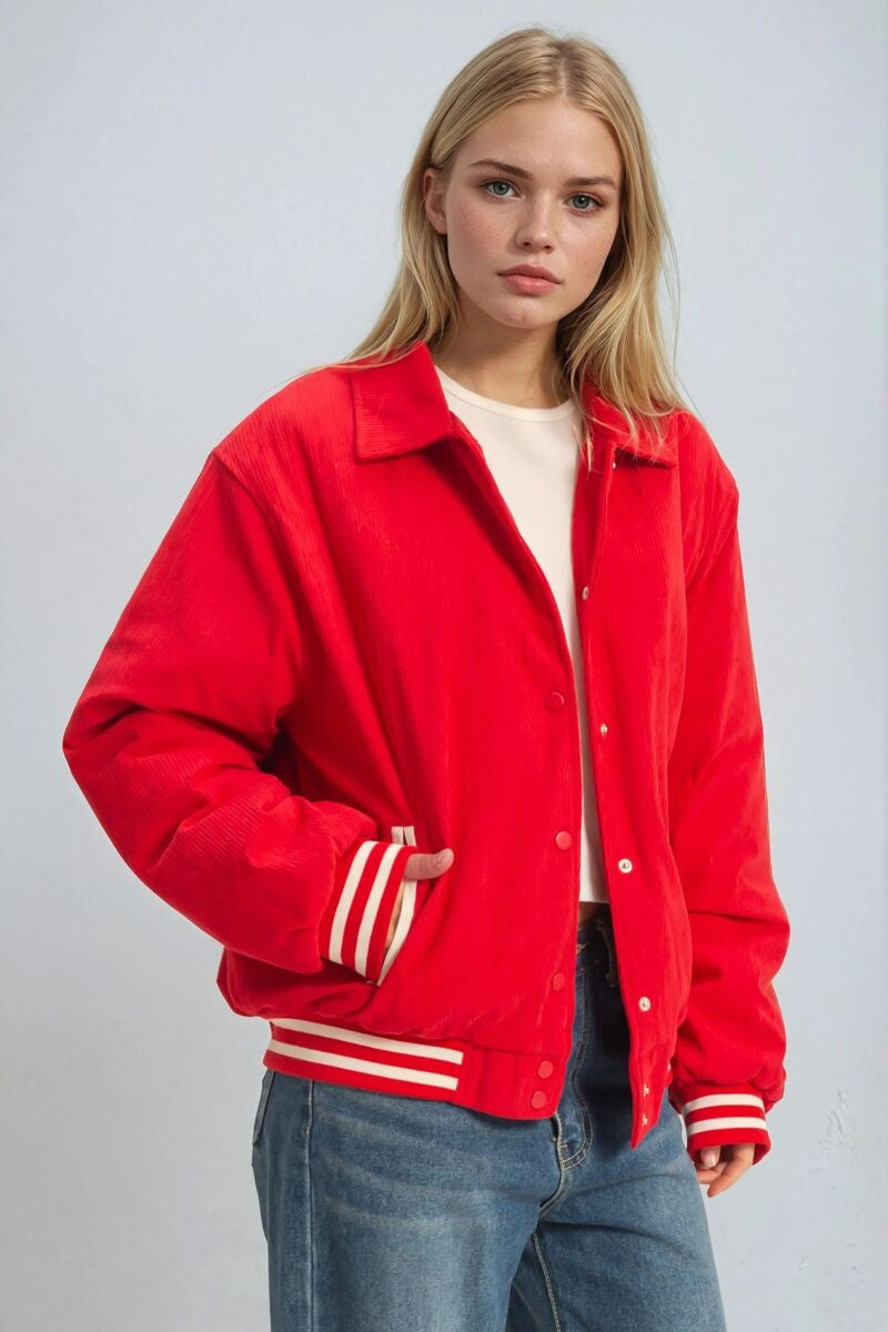 Corduroy Varsity Jacket - Image 4