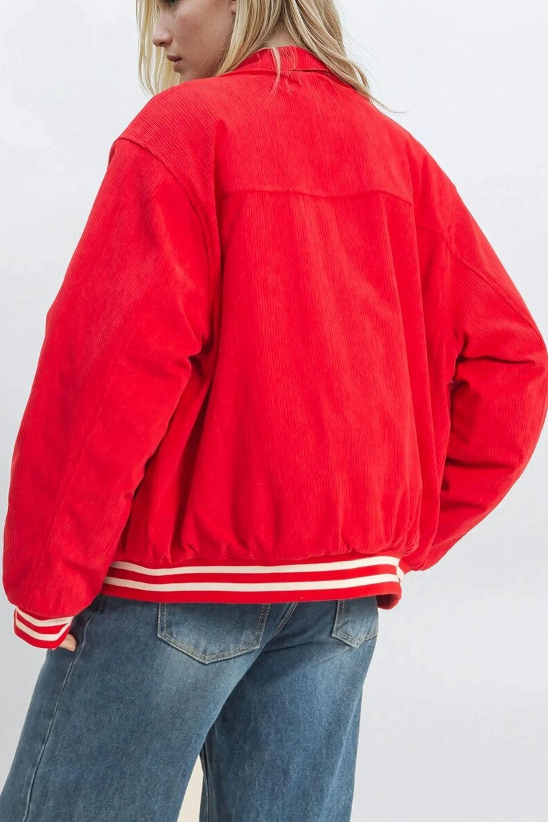 Corduroy Varsity Jacket - Image 3