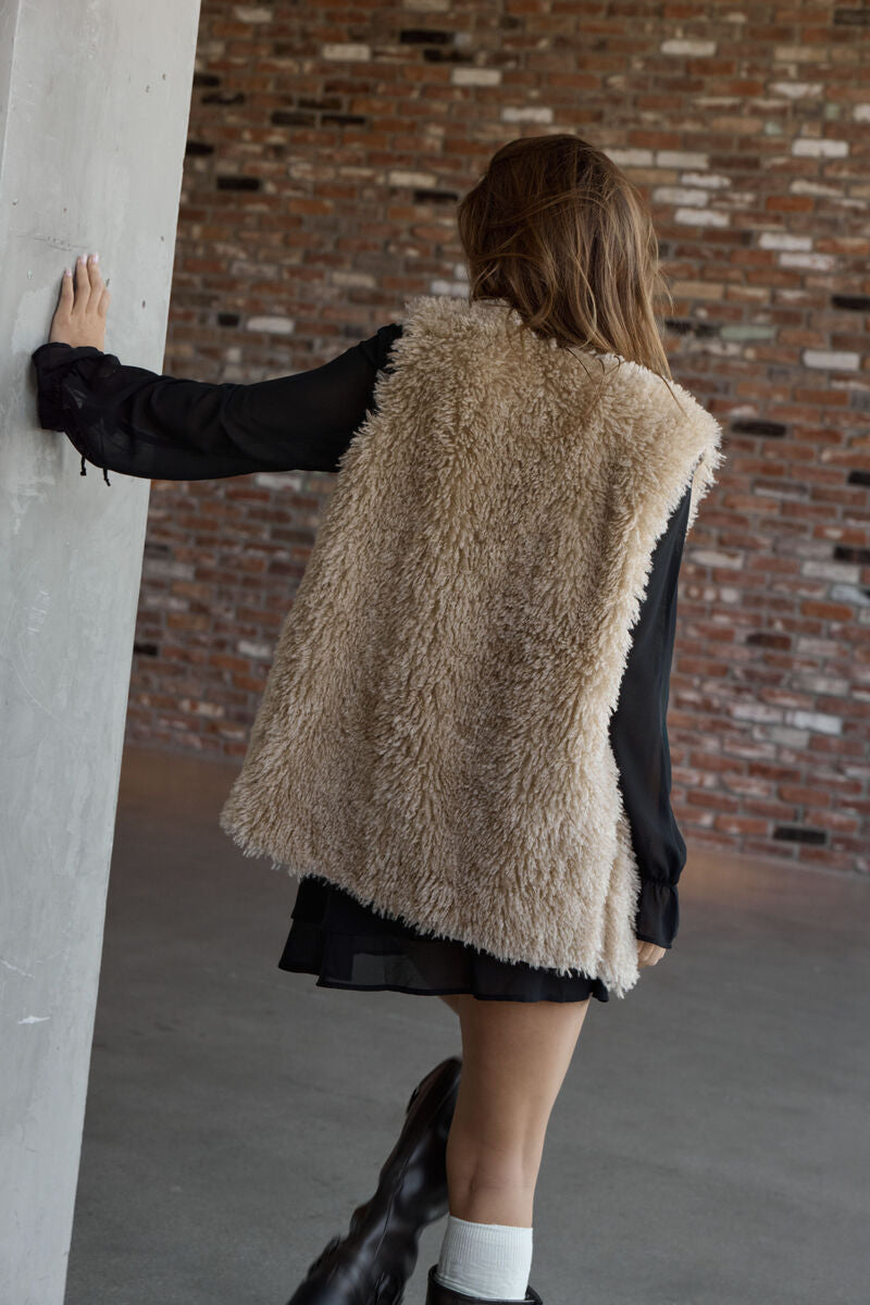 Fuzzy Longline Vest - Image 2