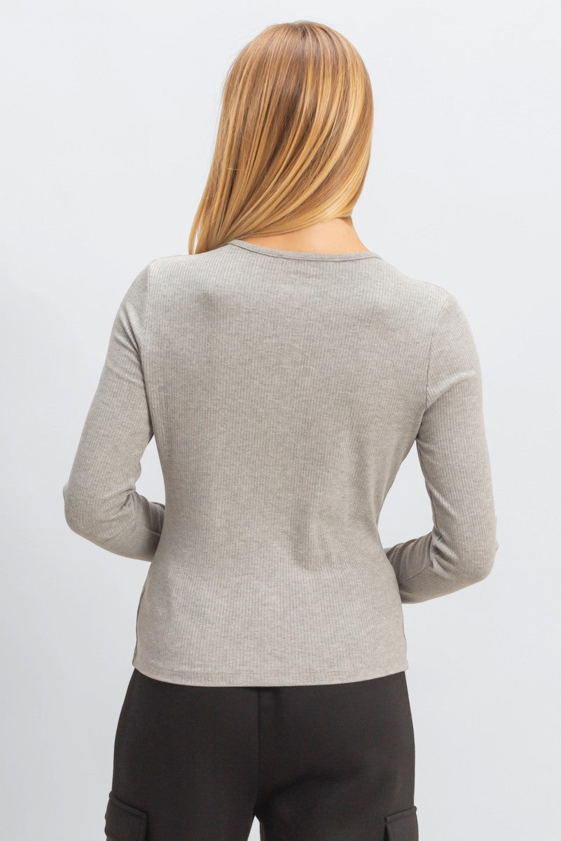 Ribbed Button-Front Cardigan Top - Image 5