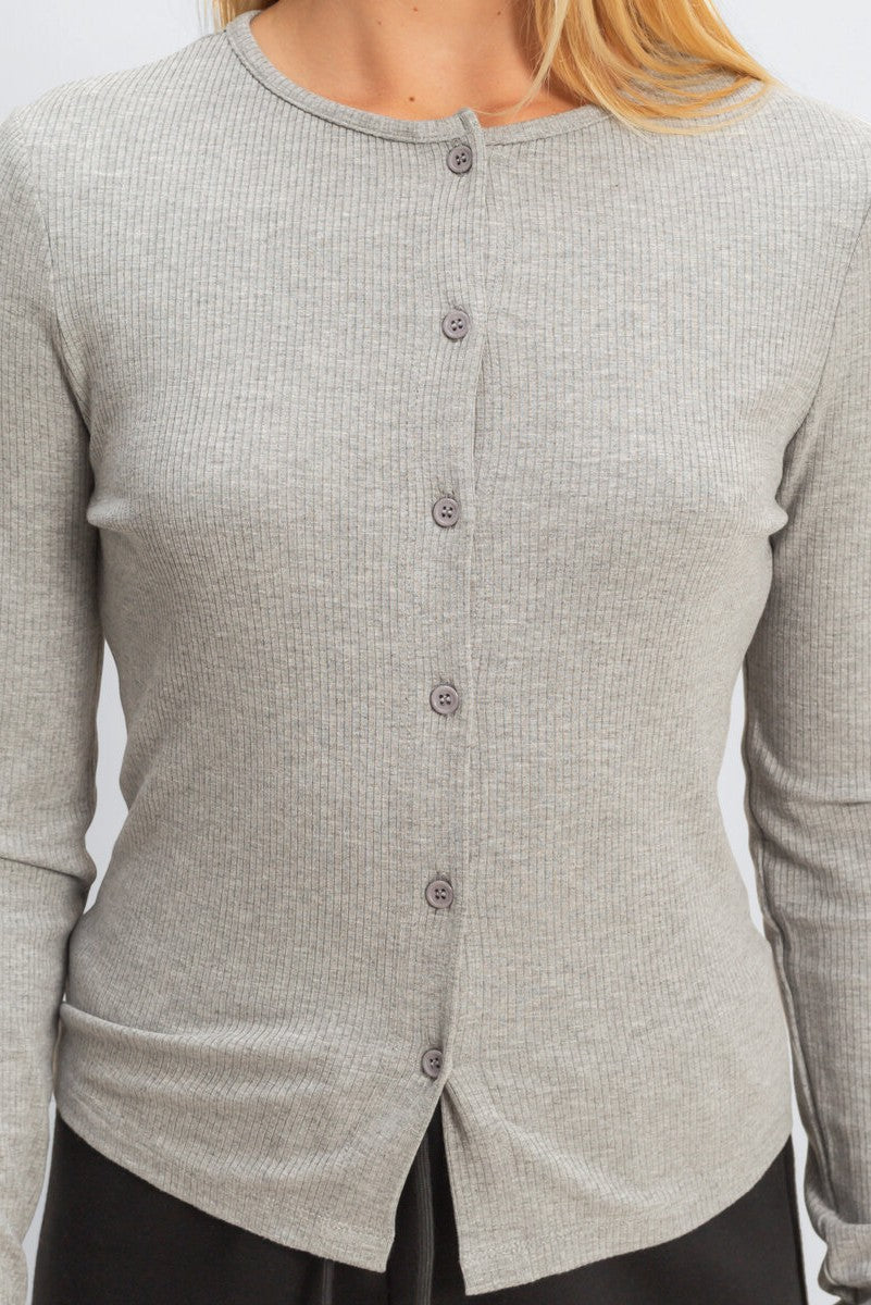 Ribbed Button-Front Cardigan Top - Image 7