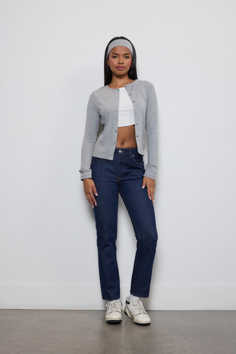 Ribbed Button-Front Cardigan Top - Image 2