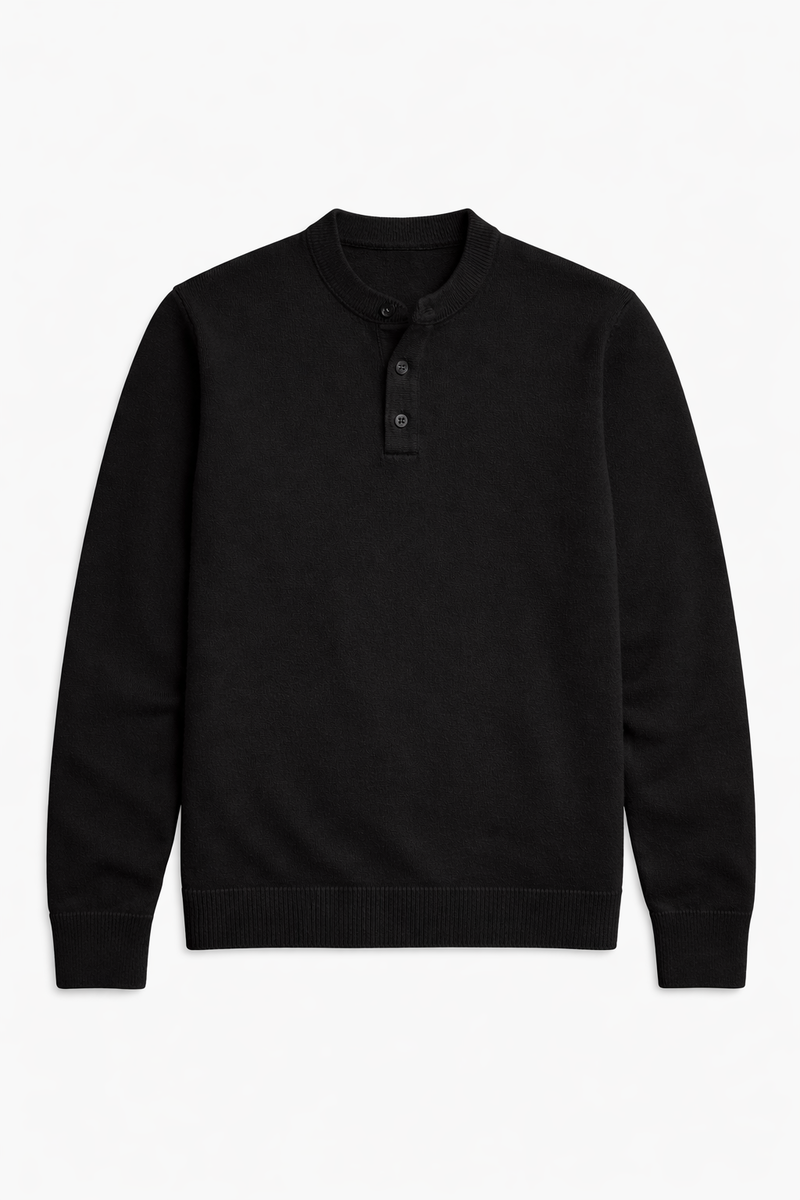 Long-Sleeve Henley Sweater - Image 8