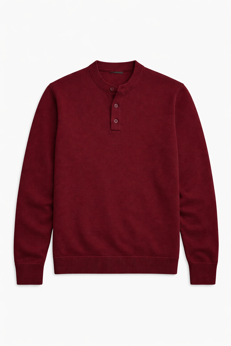 Long-Sleeve Henley Sweater - Image 12