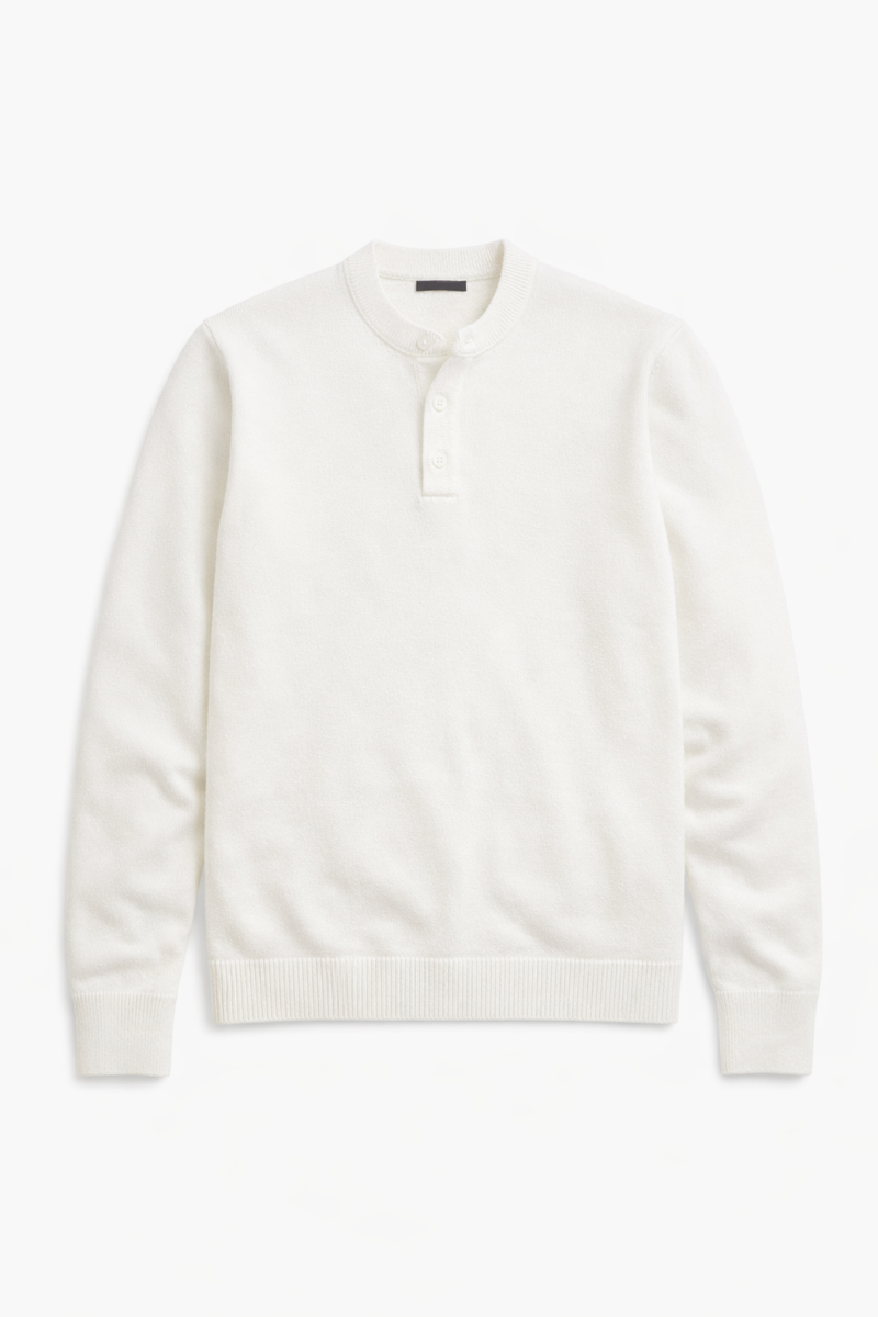 Long-Sleeve Henley Sweater - Image 4