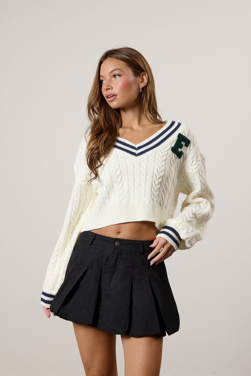Cropped Varsity Sweater