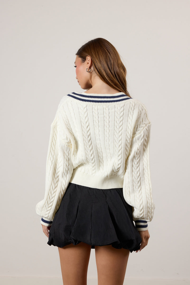 Cropped Varsity Sweater - Image 3