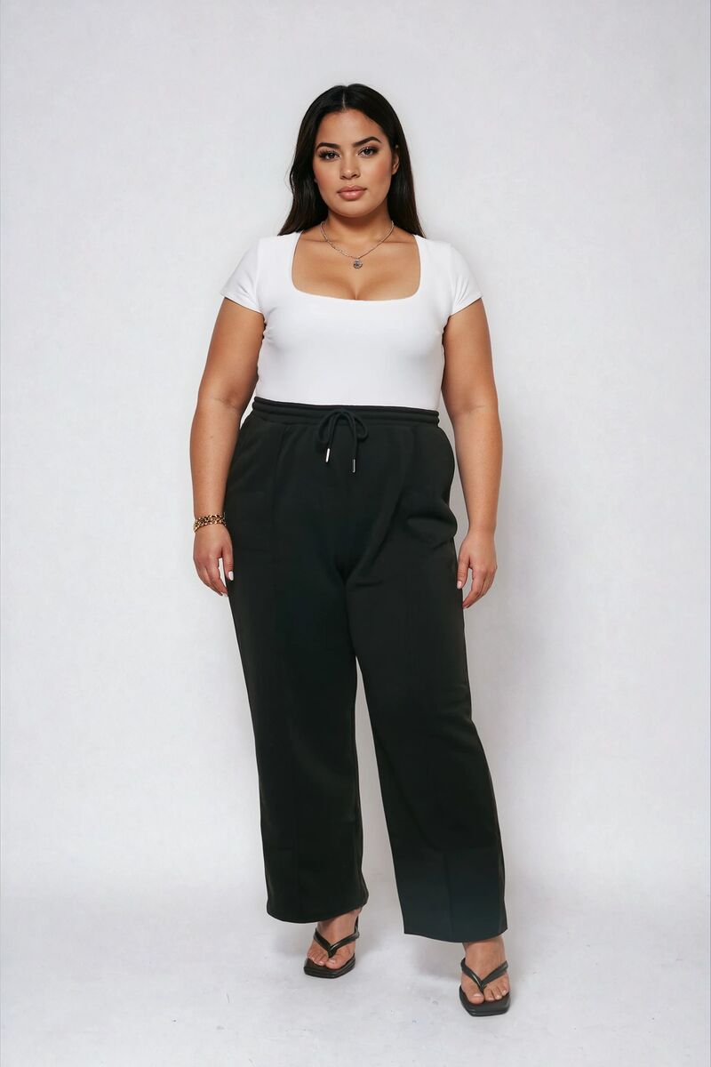 Plus Size Double Layer Top & Fleece Bottom Jumpsuit