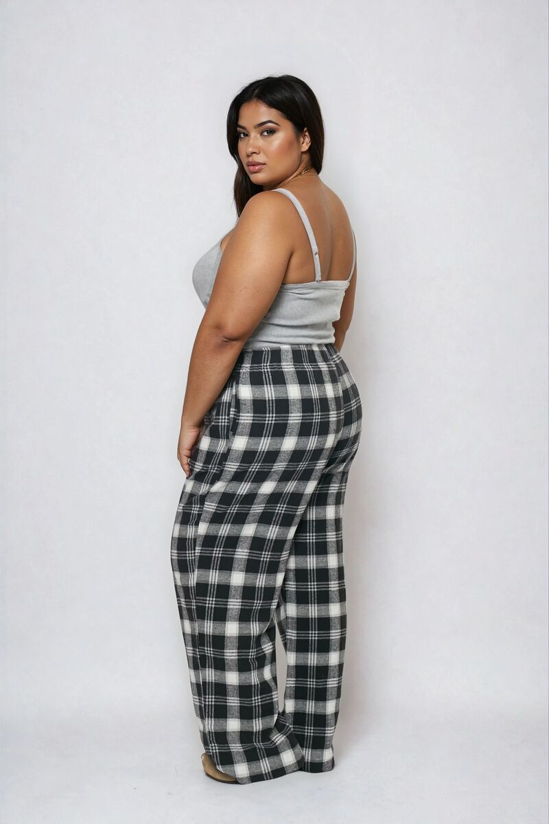Plus Size Plaid Flannel Pajama Pants - Image 2