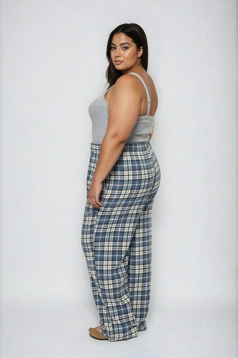 Plus Size Plaid Flannel Pajama Pants - Image 5