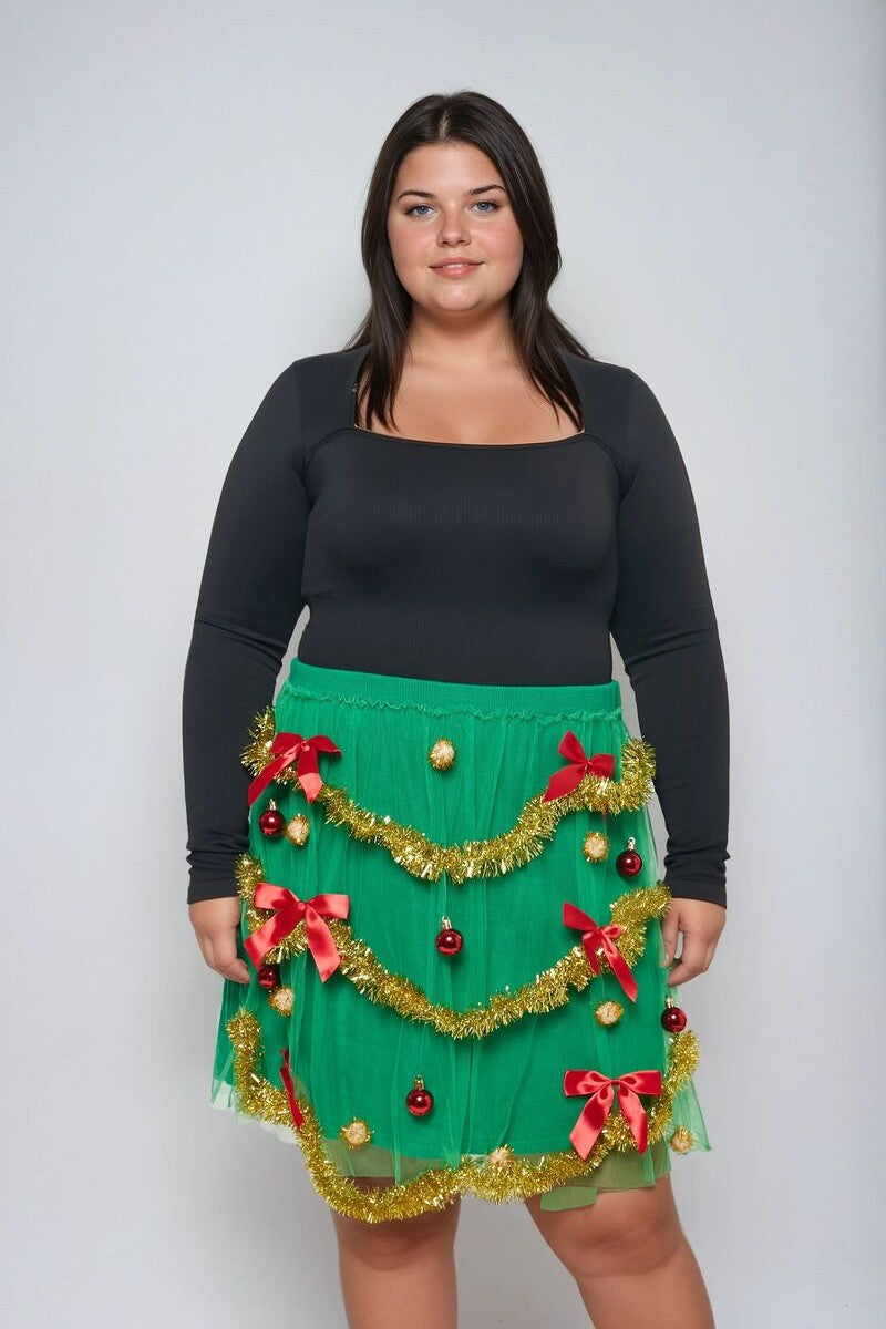 Plus Size Holiday Tutu Mini Skirt - Image 2
