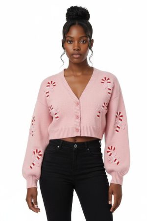 Candy Cane Cardigan Sweater