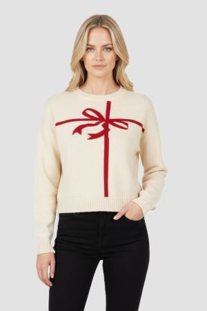 Gift Bow Crew Neck Sweater