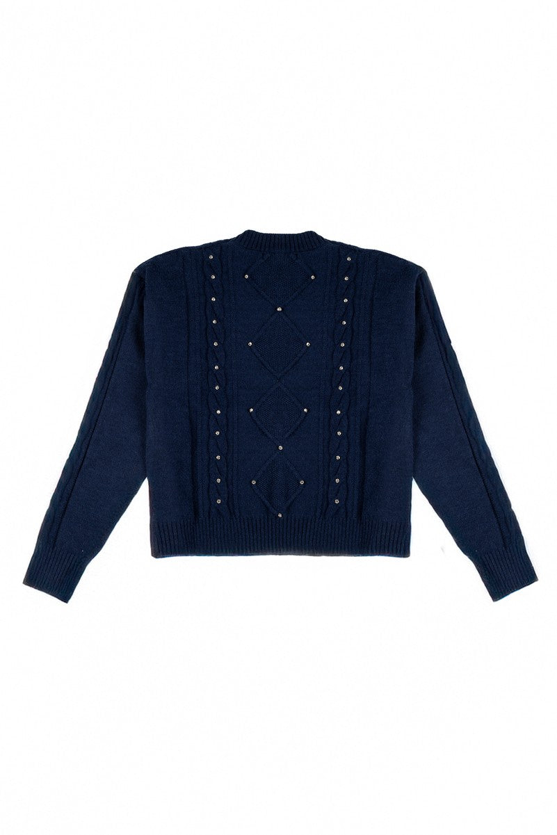 Embellished Cable-Knit Cropped Sweater - Image 8