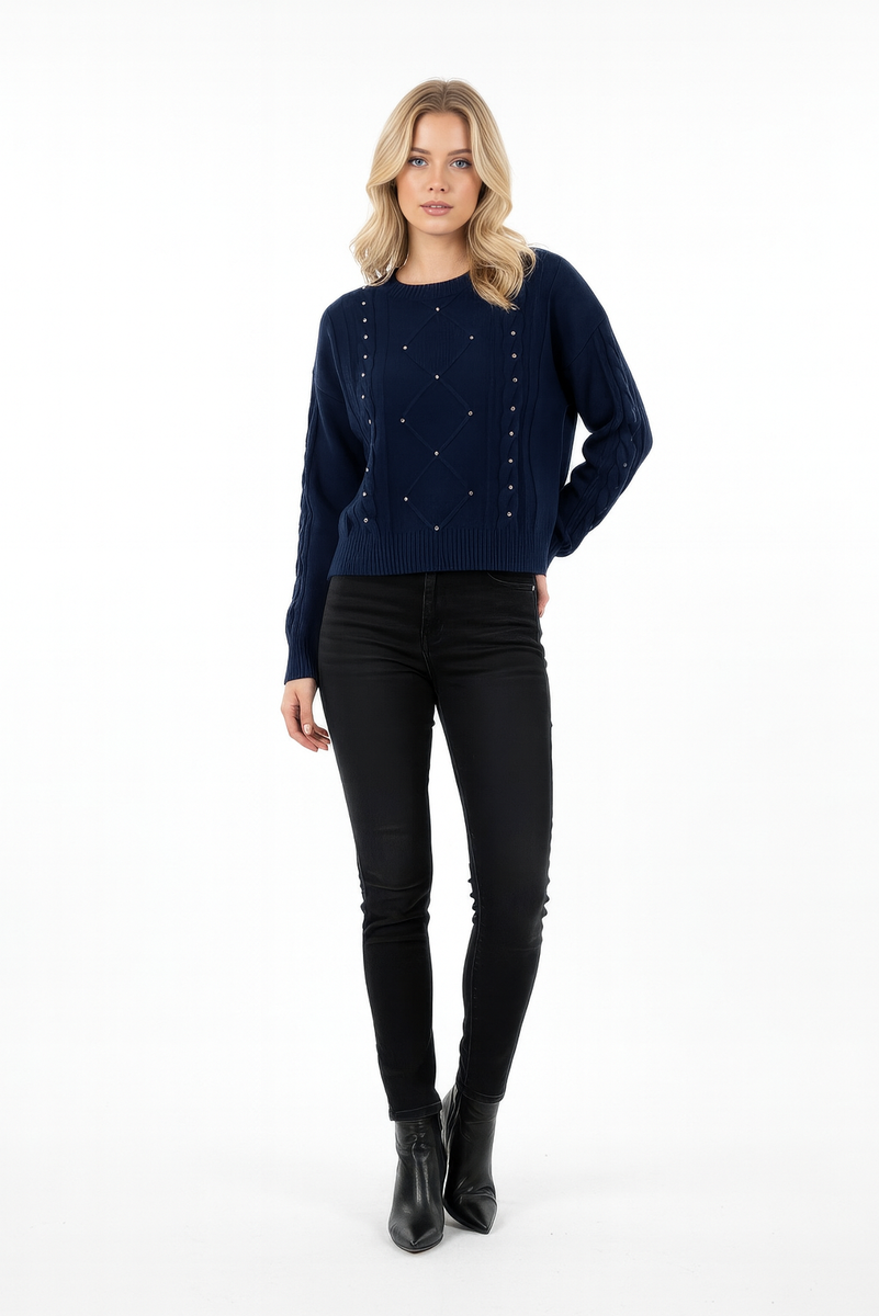 Embellished Cable-Knit Cropped Sweater - Image 6
