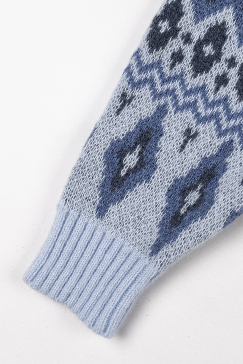 Fair Isle Zip-Up Hoodie Sweater - Image 3