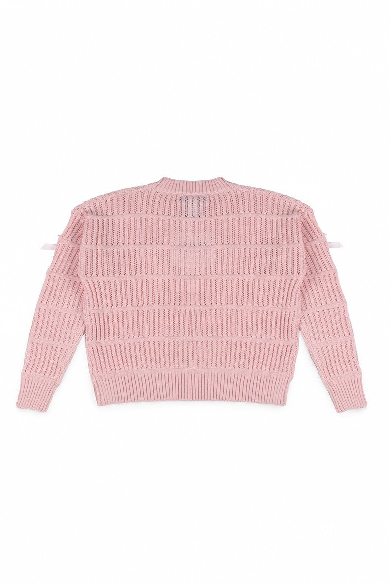 Ribbon Bow Cropped Sweater - Image 9