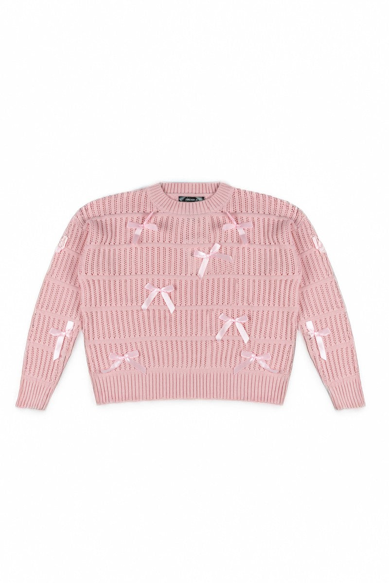 Ribbon Bow Cropped Sweater - Image 7