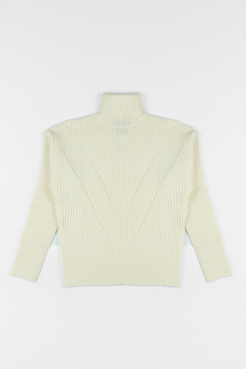 Chunky Ribbed Turtleneck Sweater - Image 2