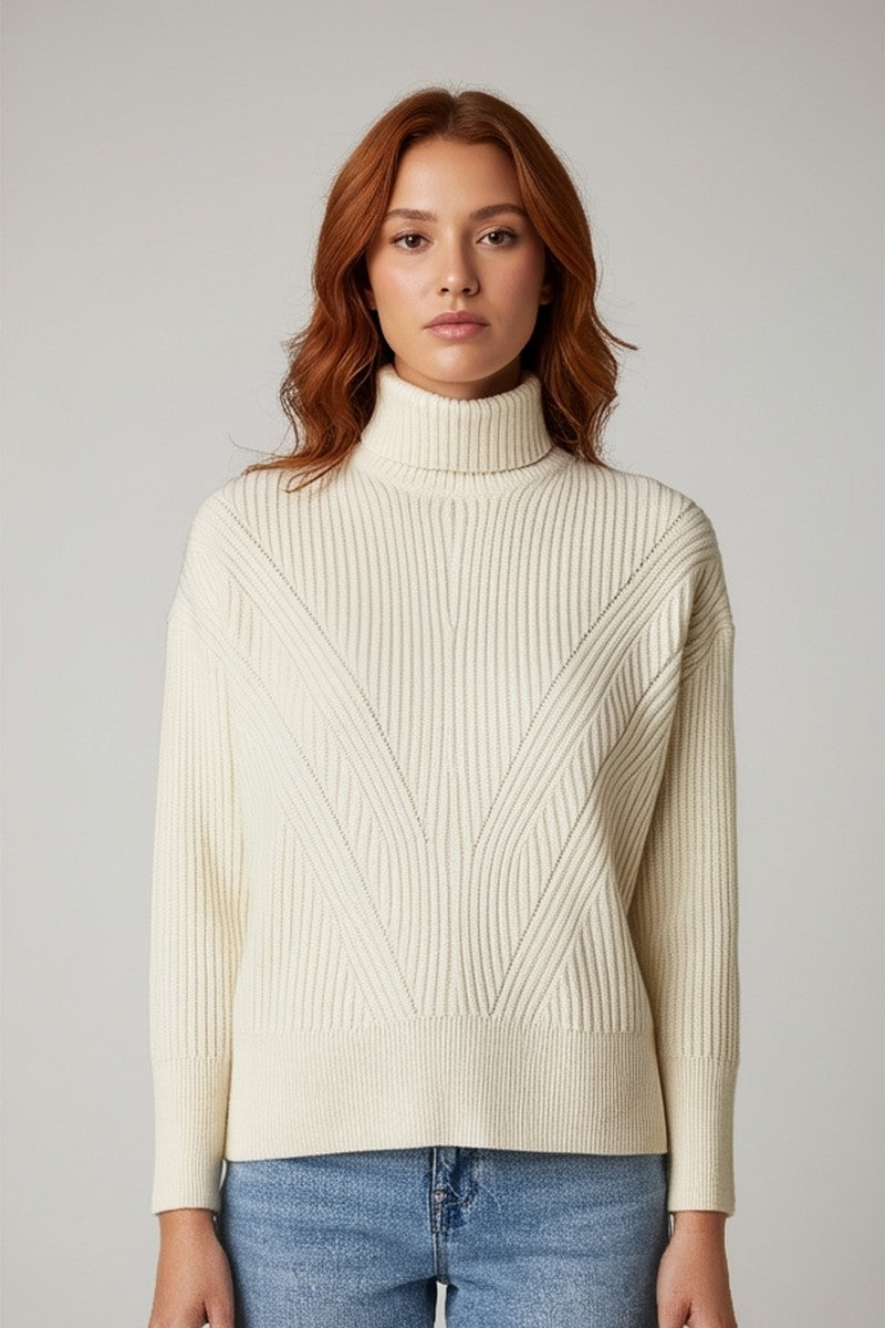 Chunky Ribbed Turtleneck Sweater