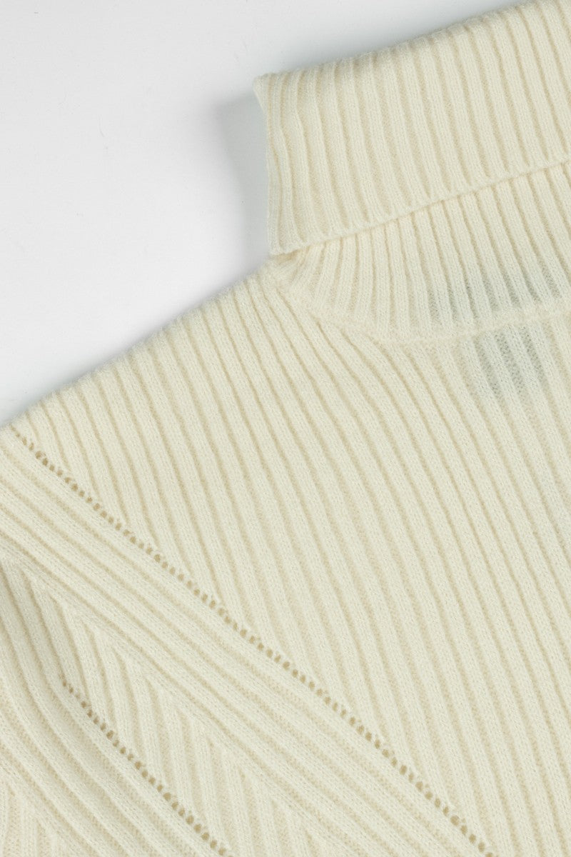 Chunky Ribbed Turtleneck Sweater - Image 3