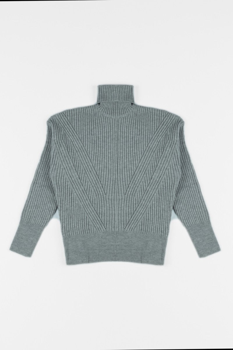 Chunky Ribbed Turtleneck Sweater - Image 7
