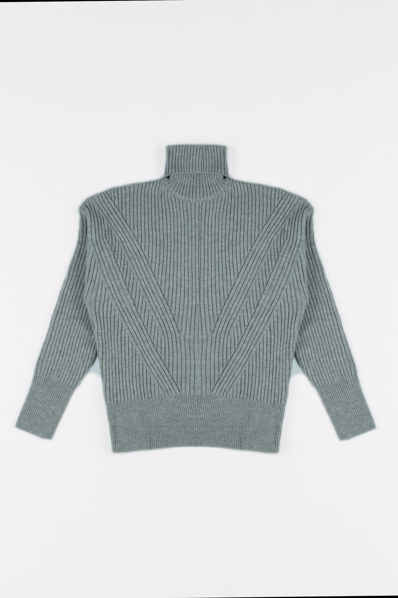 Chunky Ribbed Turtleneck Sweater - Image 10