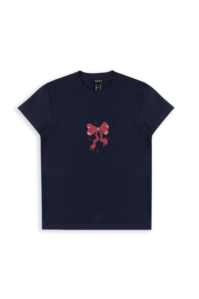 Bow Tee & Plaid Pants Pajama Set - Image 2