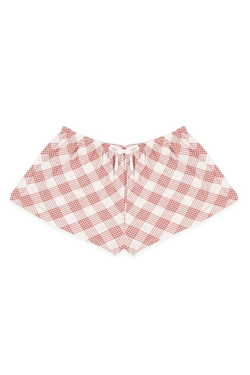 Cat Graphic Tee & Plaid Shorts Pajama Set - Image 5