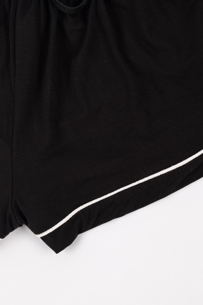 Piped-Trim Top & Shorts Pajama Set - Image 8