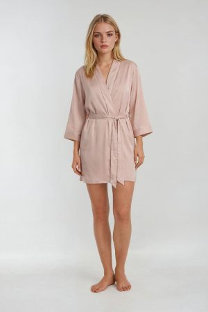 Piped-Trim Modal Robe