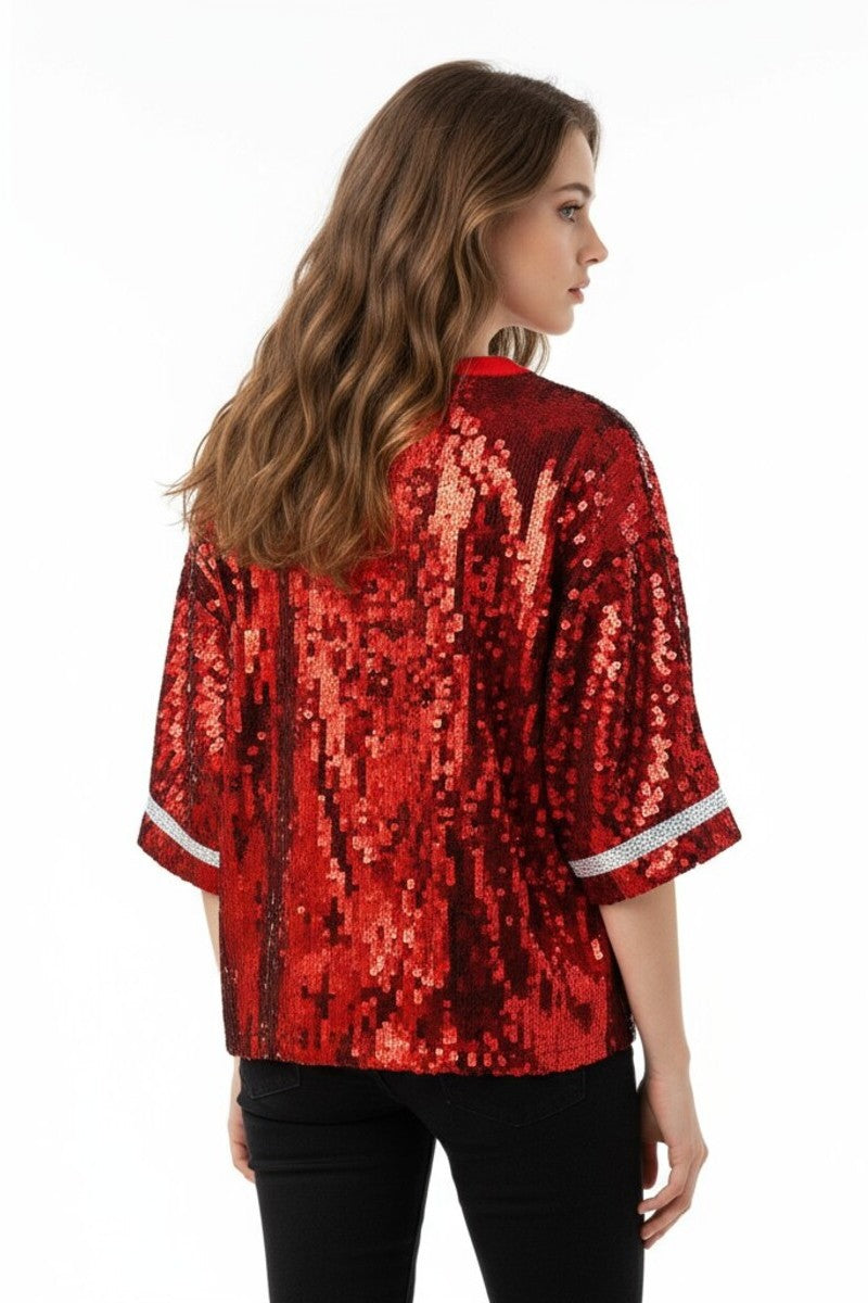 Candy Cane Holiday Sequin Top - Image 2