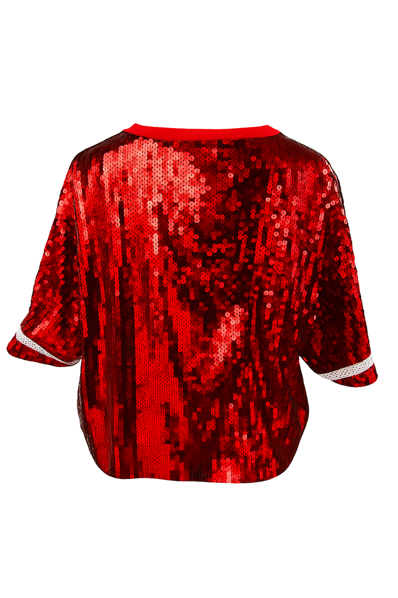 Candy Cane Holiday Sequin Top - Image 4
