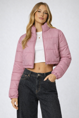 Cropped Quilted Puffer Jacket