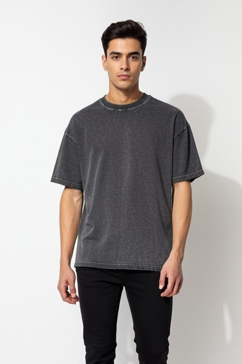 Mineral Wash Cotton Crew Tee - Image 4