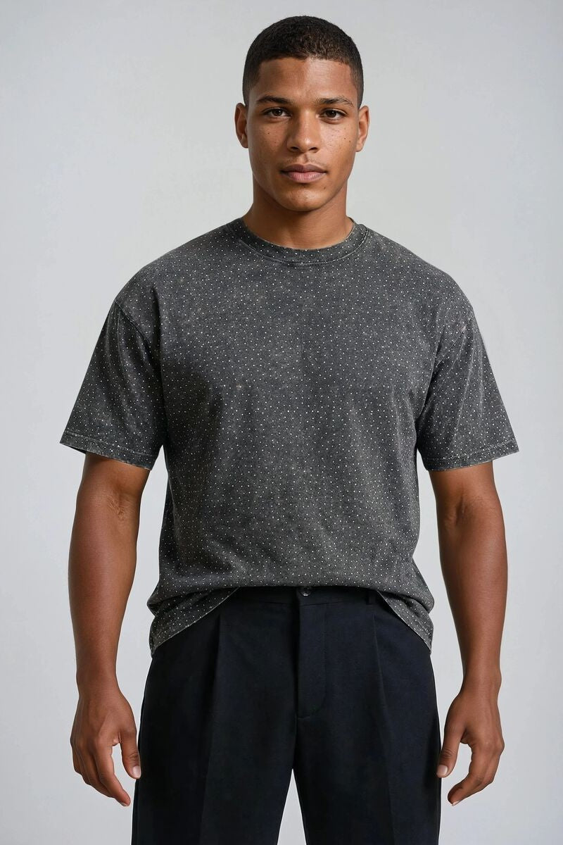 Studded Cotton Crew Tee