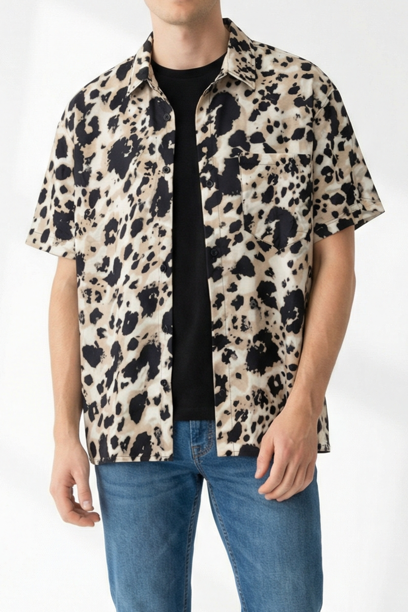 Leopard Print Button-Front Shirt - Image 3