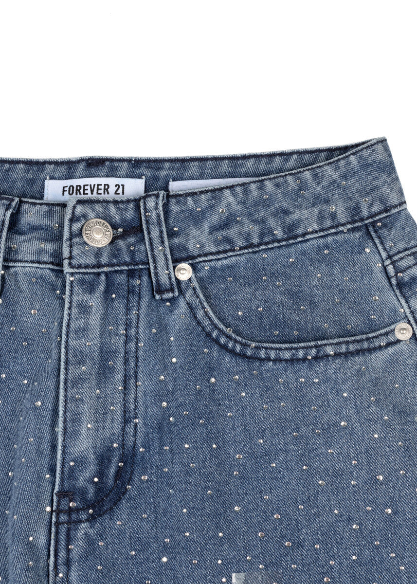 Wide-Leg Rhinestone Jeans - Image 3