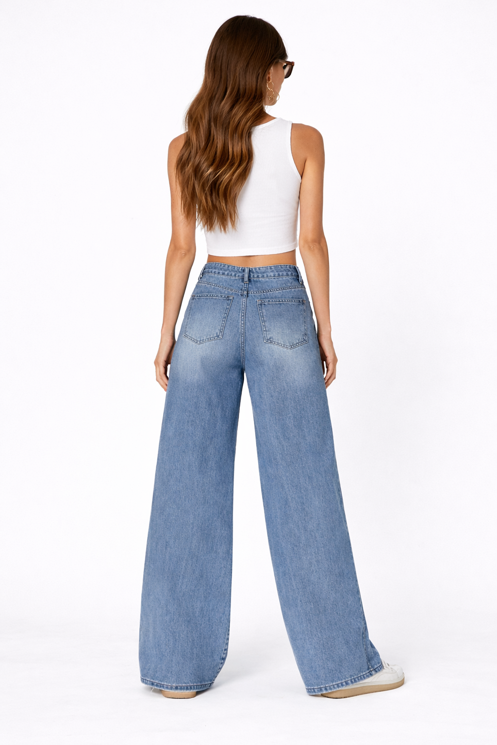 Wide-Leg Rhinestone Jeans - Image 2