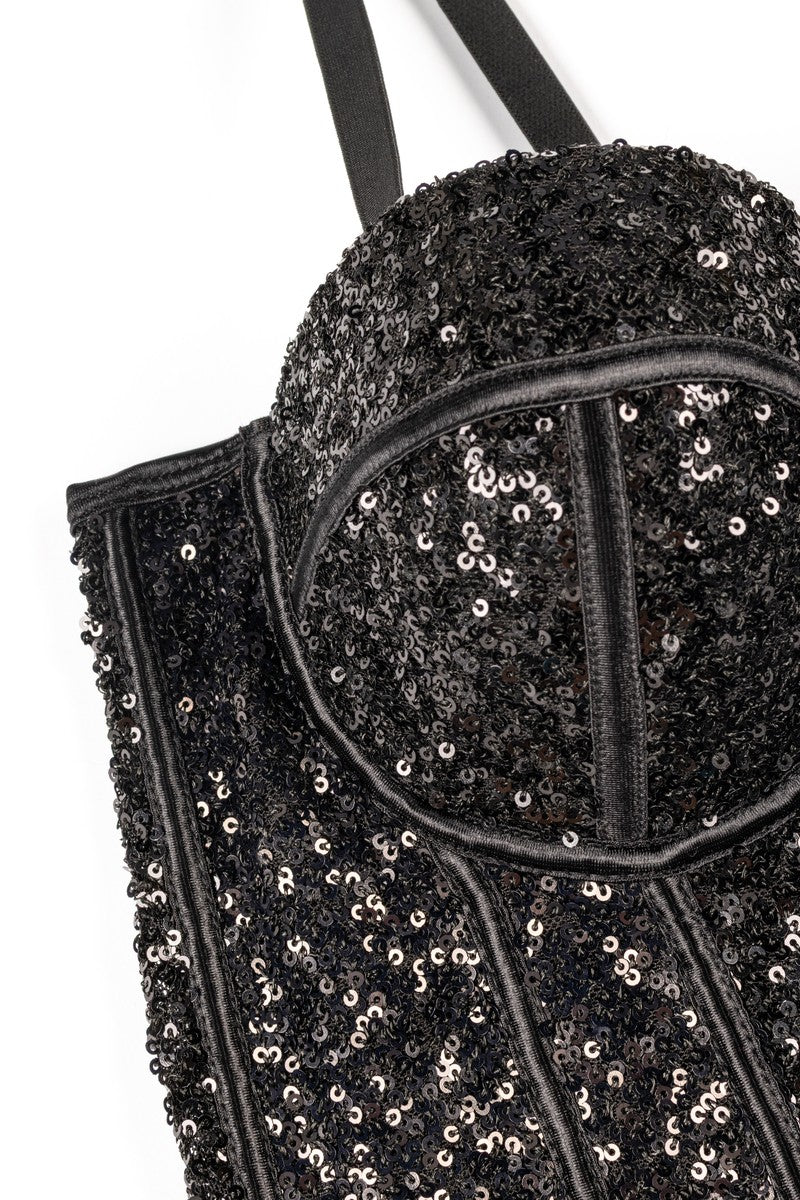 Sequin Bustier Sleeveless Top - Image 3